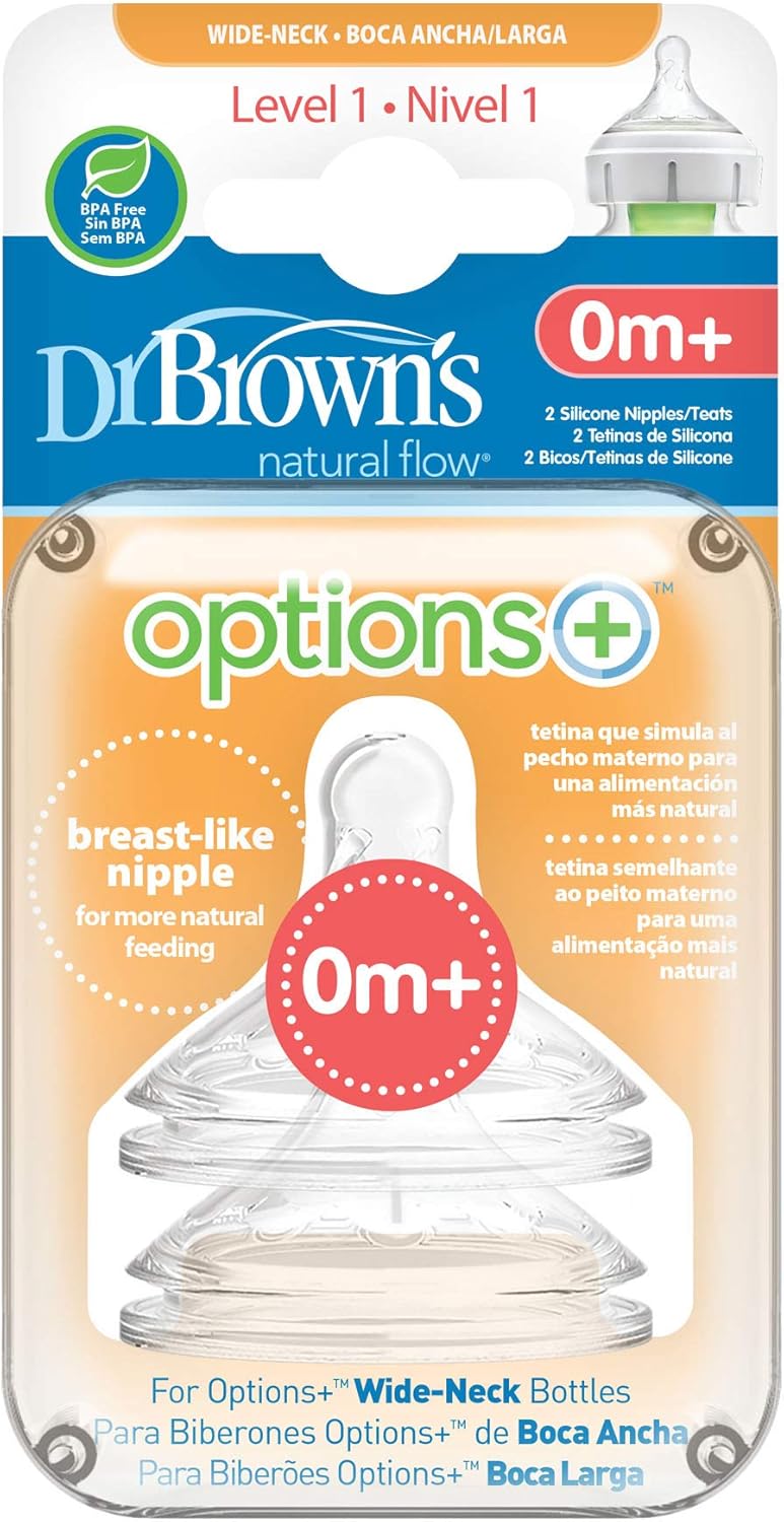 Dr. Brown's Options+ Wide Mouth Silicone Teat Level 1 +0 Months