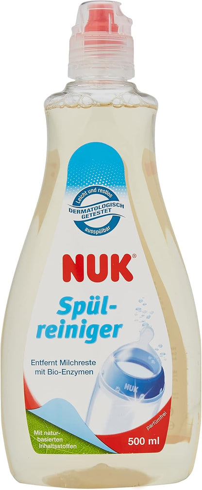 Nuk Washing-Up Liquid Specially for Feeding Bottles/Teats 500 ml - Washing-Up Liquid Specially Designed for Baby Accessories. Fragrance-Free, No Colouring. Volume: 500 ml