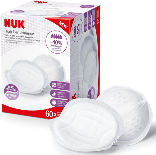 NUK High Performance Breast Pads, Pack of 60, White