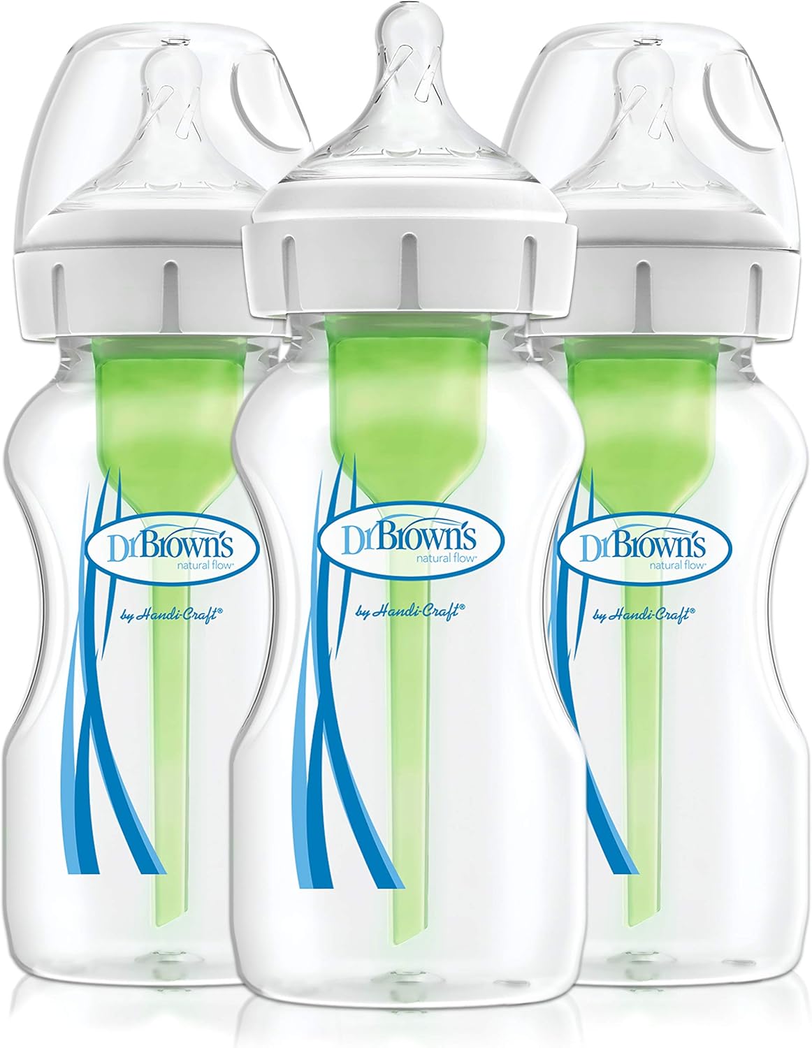 Dr Brown's Options+ Anti Colic Wide Neck Baby Bottles, Pack of 3